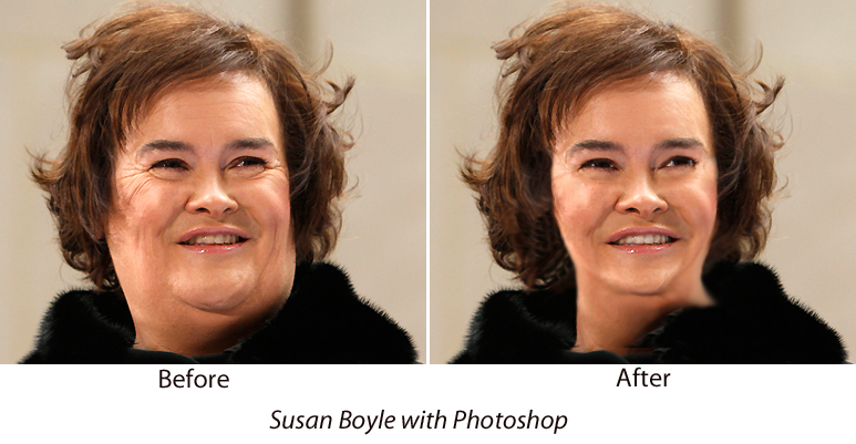 Susan Boyle Before and After Photoshop
